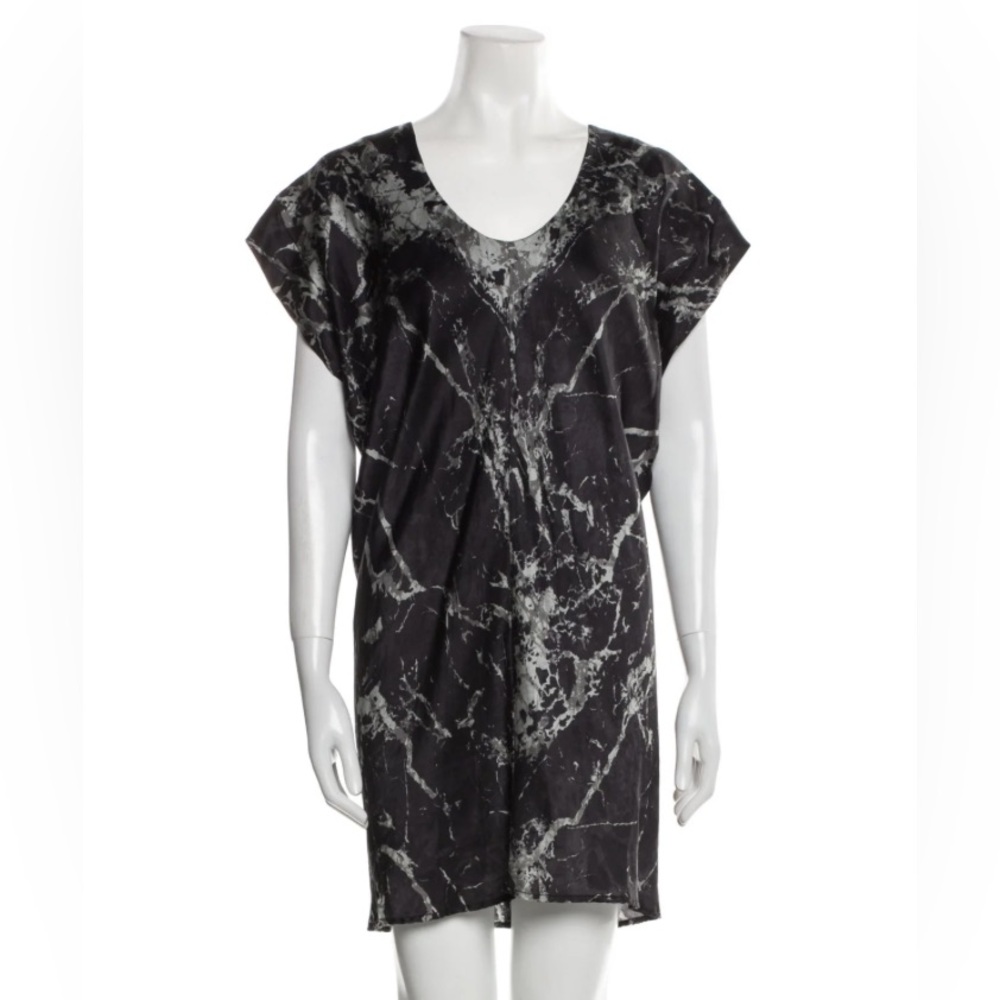 100% Authentic 2013 Balenciaga Silk Abstract Print Mini Shift Dress